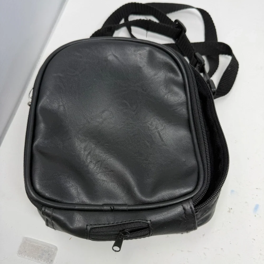 Rolling Stone Magazine Black Faux Leather Crossbody Bag Tech Pouch Red Logo